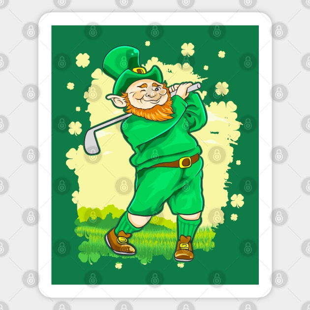 Golfing Leprechaun Golf Irish St Patricks Day Sticker by E